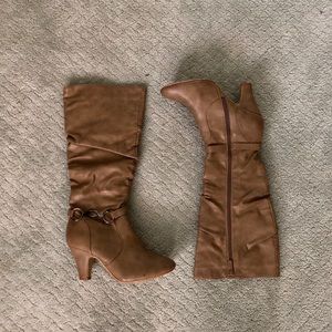 Tan heeled boots